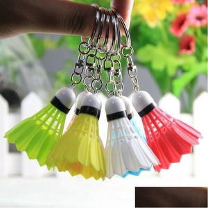 Anneaux clés Mini Creative Colourf Badminton Keychain Ring Holder Mobile Phone Pendant Car Sac suspendu Boucle en gros 60pcs / Lot Drop Dhsbk