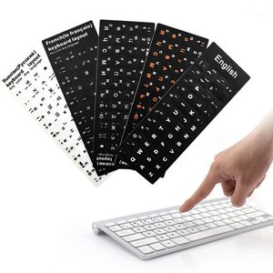 Pegatinas para cubiertas de teclado, fuerte adherencia para ruso/inglés/francés/coreano/hebreo/árabe/español PC/portátil/Notebook Layout1