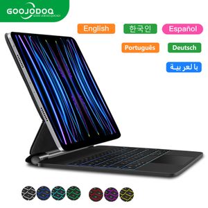 Clavier et souris Combos rétroéclairage clavier magique pour iPad Pro 11 iPad Air 5 Air 4 10,9 pouces couverture avec clavier Bluetooth folio 230817