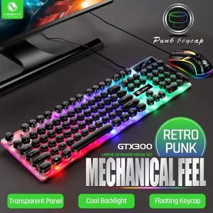 Keyboard Mouse Combos Lighting USB Wired Desktop Laptop Luminous Set Office Game 231030