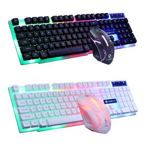 Clavier et souris Combos USB filaire 104 touches rétro-éclairage rvb ensemble de jeu ergonomique ordinateur de bureau ordinateur portable Gamer