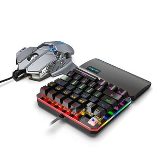 Keyboard Mouse Combos Set 35 Keys Mini USB Wired Keyboard+Wired Gaming Mouses Nine-Key Macro Programming for Gamer
