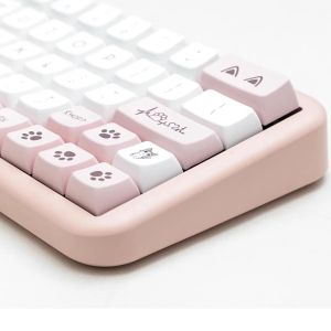 Claviers 136 touches XDA Profil Keycaps PBT Dyesub Cat Cat Paws Keycap Pink pour Cherry MX Switch GMK67 GK61 GAMING MECHANICAL CLAVIER