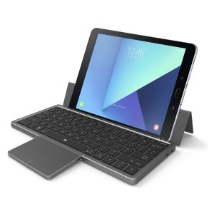 Claviers 78 touches Clavier de tablette Bluetooth sans fil avec grand pavé tactile avec support de boîtier PU pour Windows Android iOS iPad iPhone BT5.2