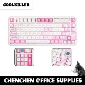 Claviers Coolkiller Rococo CK68 CK75 CK98 Clavier sans fil mécanique 3Mode Swap Rose ROSE Office Linear Switch Gamer Keyboards Gift