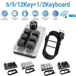 Claviers de jeu personnalisé Knob Key 9 Key 2 Bouton Programmable adapté pour PS Dessin Gaming OSU Volume Control Accessoires