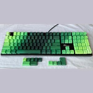 Clavards Jungle Green Color Gradient Keycaps PBT 87 108 Profil OEM ANSI ISO PRINT PRINT POUR COMMUTES MX CHERRY pour les claviers mécaniques