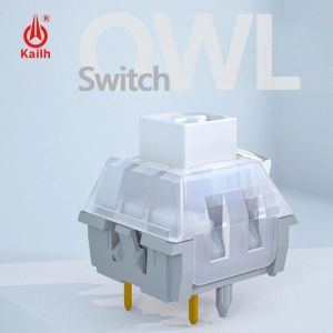 Claviers Kailh Box Interrupteur tactile White Owl Mechanical Keyboard RGB Guide de lumière RUPPORTS COMMUTATIONS COURT Spring 60gf pour le joueur de jeu