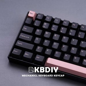 Teclados KBDiy GMK Olivia Dark PBT Keycaps Cherry Profile Double Shot Black White Pink Key Caps Custom DIY Keycap para teclado mecánico T230215