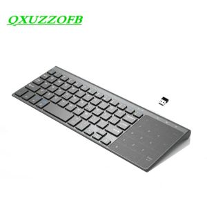 Clavier clavier avec pavé tactile et Numpad 2.4g sans fil pour iOS Android Box Mac Windows7 / 8/910 PC ordinateur portable Smart TV IPTV