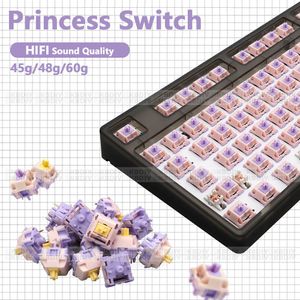 Teclados MMD Princess Switch táctil lineal 3845534860g interruptores de teclado mecánico de sonido HIFI Material POM PTFE personalizado DIY 5 pines 230821