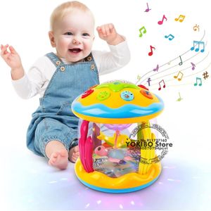 Keyboards Piano Baby Toys 6 0 12 Months Musical Toy Babies Ocean Rotary Projector Montessori Early Educational with Music Light Kids 1 2 3 231122