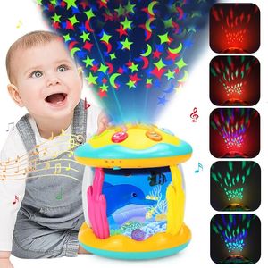 Keyboards Piano Baby Toys 6 to 12 Months Musical Light Up Tummy Time Infant Toys.Ocean Rotating Projector Baby Gifts for Toddlers Kids 231031