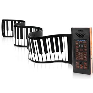 Claviers Portable Keyboard Piano Roll Up 88 touches Clavier électronique Silicone flexible avec batterie rechargeable pour Kid Gift