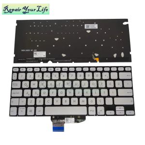 Claviers Remplacement des claviers pour Asus Vivobook S14 S430FA S430FN S430UA X430UA UN Backlit Keybaord Azerty Turkey Silver 260AFR00