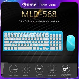 Teclados RYRA Silent Wireless Keyboard And Mouse Mini Universal 2.4G Receptor Teclado con mouse Chocolate Keycap Keyboard para PC Laptop 230715