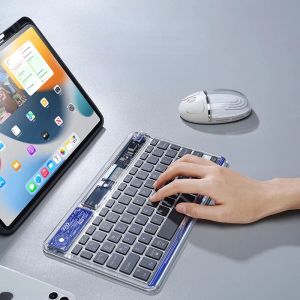 Claviers clavier sans fil transparent pour iPad, Huawei, Samsung Xiaomi Tablet Clavier externe, Keyboard Bluetooth du bureau à domicile