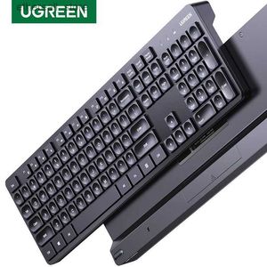 Teclados UGREEN Teclado Ratón Inalámbrico 2.4G Inglés Ruso Keycap para el trabajo Oficina Juegos Accesorios para PC Ratones Pads 104 Keycaps Teclado Q231121