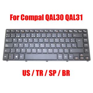 Teclados US TR SP BR Teclado para Compal Qal30 QAL31 PK130LJ1A00 PK130LJ1A13 PK130LJ1B21 PK130LJ1B30 Inglés turco brasileño brasileño