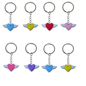 Favores de llavero Love Wings Keychains Etiquetas de regalos de regalos de bolsas de regalos y encantos de vacaciones para mujeres Men adecuadas