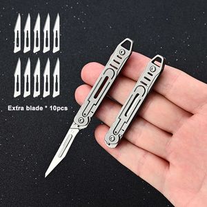 Keychain Small Excasto Knife Mini EDC Pocket Utility Knives Carta Abero de abre Nitter Sportable Reemplazable Blades Cutter
