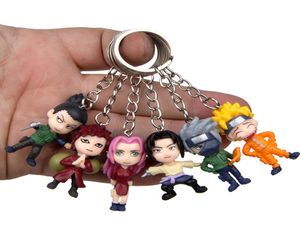 Keychain Uchiha Sasuke Kakashi Gaara Itachi Doll Figure Sac de porte-clés Car Key Chain Pendant Mix 24pcs / Lot Wholesale High Quality8962439