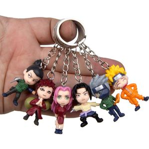 Porte-clés Uchiha Sasuke Kakashi Gaara Itachi poupée Figure porte-clés sac voiture porte-clés pendentif mélange 24 pièces/lot en gros de haute qualité 5364148