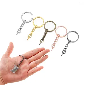 Porte-clés 10/20 pièces 25/28/30mm vis oeil broche porte-clés anneau avec vis rond fendu porte-clés pour bijoux à bricoler soi-même faisant des accessoires