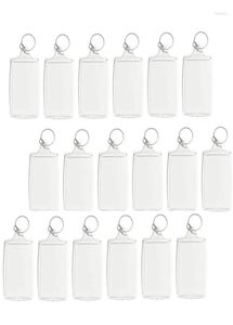 Porte-clés 100pcs Po Porte-clés Rectangle Transparent Blanc Acrylique Insert Cadre Photo Porte-clés Porte-clés DIY Split Ring5606190