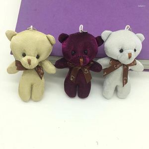 Llaveros 10 unids lindo peluche muñeca llavero mujeres oso juguete llavero bolsa coche llavero baratija boda fiesta regalo de San Valentín 12 cm