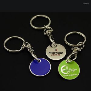 Keychains 1pcs Metal Creative Shopping Charing Token Keyrings Coin Holder CARTS ACCESSOIRES TRENDY CLACKCHIN