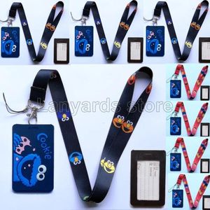 Llaveros 1 unids Sesame Street Cartoon Multifunción Correas de teléfono móvil Cuerda Cuello Correa Tarjeta Bus ID Titulares Identidad Insignia Lanyards N85