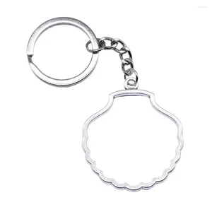 Keychains 1pcs Shell Forme Cadre métallique Chatifchain pour femmes Supplies Matériaux Bijoux Crafts Taille 28 mm