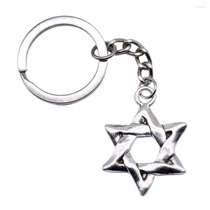 Keychains 1pcs Star Star Key Soporter Pendiente Joya de joya de anillo hecho a mano 28 mm