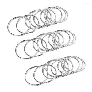 Porte-clés 30X Qualité 50Mm Porte-clés Split Ring Set Heavy Duty Large Nickel Key Loop Spring Hoop