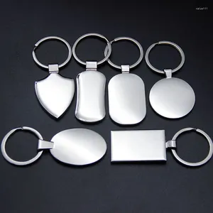 Keychains 50pcs Metal Blank Advertising Keyrings for Promotional Gifts