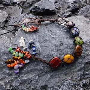 Porte-clés 7 Chakra Pierres Naturelles Arbre de Vie Pendentif Voiture Suspendus Accessoires Guérison Cristal Reiki Méditation Porte Fenêtre Ornements Cadeau