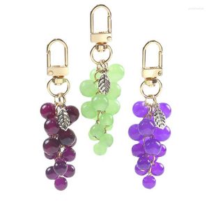 Porte-clés améthyste raisin Airpods manchon de protection pendentif créatif étudiant sac décoration porte-clés cadeau