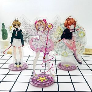 Llaveros Anime Cardcaptor Acrílico Soporte Modelo Placa Escritorio Decoración Señal de pie Figura SAKURA Cosplay Stands Fans Regalos