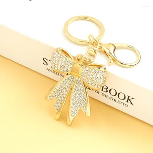 Keychains Bowknot Shape Sthingestones Keychain Femmes Kpop Sweet Handbag Portefeuille Clées accessoires Car intérieur