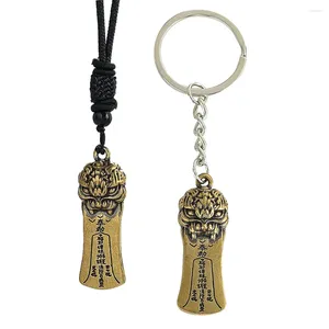 Porte-clés en laiton Pixiu pendentif porte-clés collier chinois Tai Chi Bagua Talisman amulette bijoux pour hommes femmes clé voiture sac à dos charme