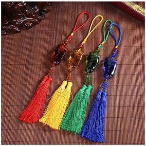 Llaveros China Borla Coche Colgante Jade Fringe Llavero Estilo Chino Colgante Contentamiento Espejo Retrovisor Pequeño Regalo Hacer