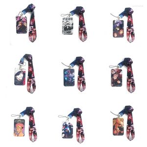 Porte-clés Credential Holde Jujutsu Kaisen Anime Key Lanyard Car Keychain ID Card Pass Gym Mobile Phone Badge Kids Ring Holder Jewelry