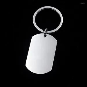 Keychains Fashion Id Dog Tag Tag Keychain Keychain Military Army Keyring pour hommes Femmes Punk Metal Color Smooth Key Chain Gift