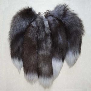 Llaveros FATPIG Bolso de mujer Charm fox tail llavero Long Fox Fur Fairy Bolso Baratija Colgante Accesorios Furry Bags G221026