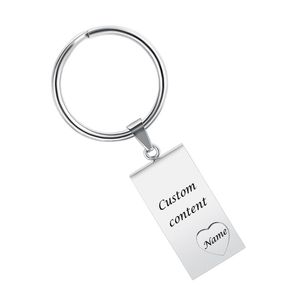 Porte-clés gratuit personnalisé graver en acier inoxydable porte-clés souvenir mémorial crémation bijoux pour cendres pendentif souvenir porte-clés en gros