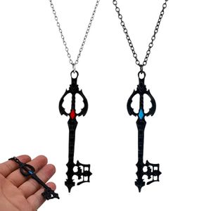 Keychains Juego Kingdom Hearts Collar Metal Sora Keyblade Cadena de cuello de espada para mujeres Joyería Key Holder270h