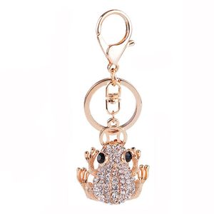 Porte-clés or couleur richesses argent crapaud pièce grenouille porte-clés avec strass haute qualité métal porte-clés bijoux créatifs pour femmes hommes