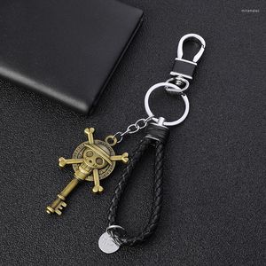 Porte-clés japonais Anime pièce Luffy porte-clés voiture porte-clés câble métal hommes femmes sac d'école pendentif camarade de classe cadeau d'anniversaire