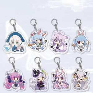Porte-clés Kawaii Vtuber Hololive Gawr Gura Anime porte-clés acrylique porte-clés pendentif accessoires aux Fans anniversaire cadeau de noël
